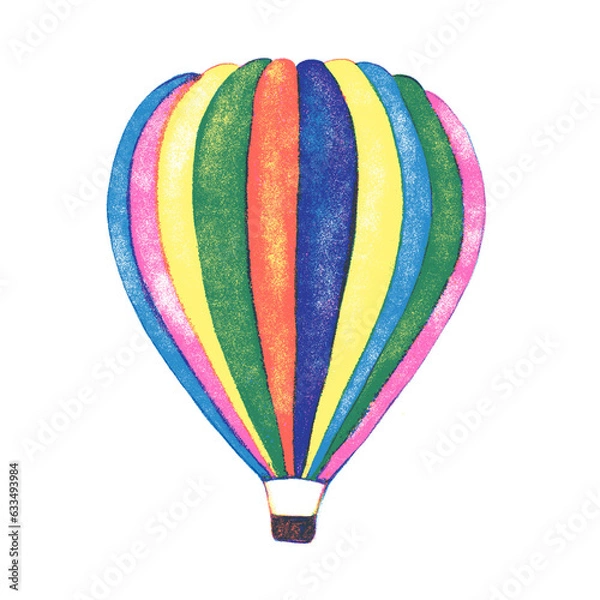 Obraz Hot air balloon risograph retro illustration