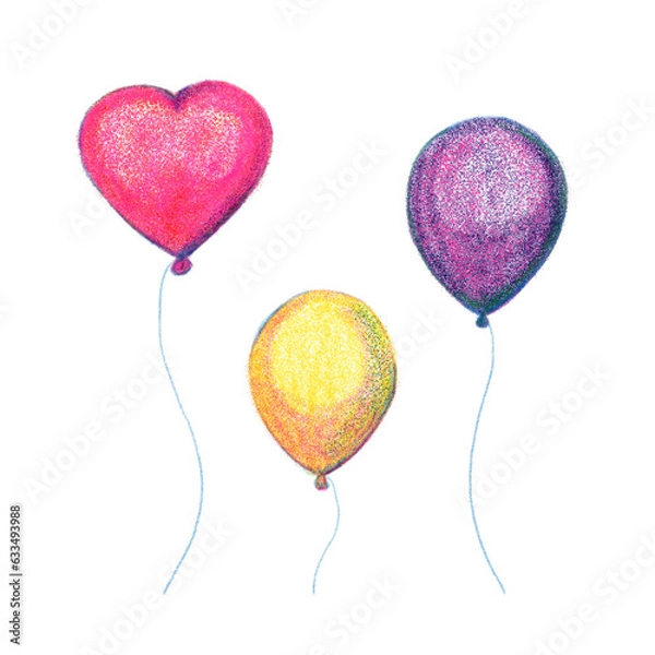 Obraz Party balloon risograph retro illustration