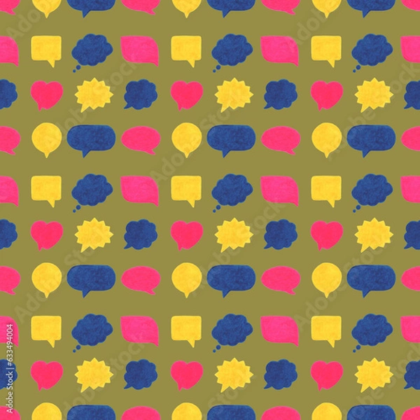 Obraz Seamless pattern speech bubbles illustration