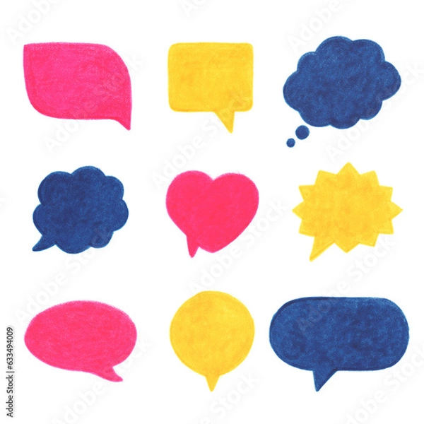 Obraz Speech bubbles risography illustration