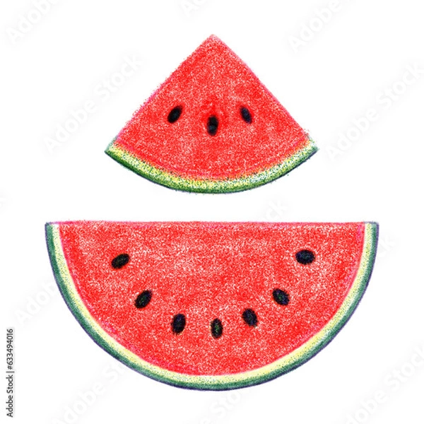 Obraz Watermelon fruit risograph illustration