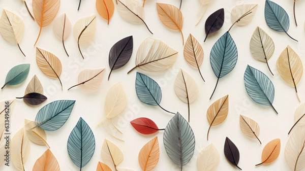 Obraz Stylized Leaf Pattern on Neutral Background