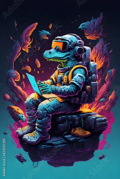 Fototapeta animal with technology