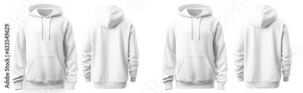 Fototapeta Blank white hoodie mock up. hoodie for design mock up isolated on white background