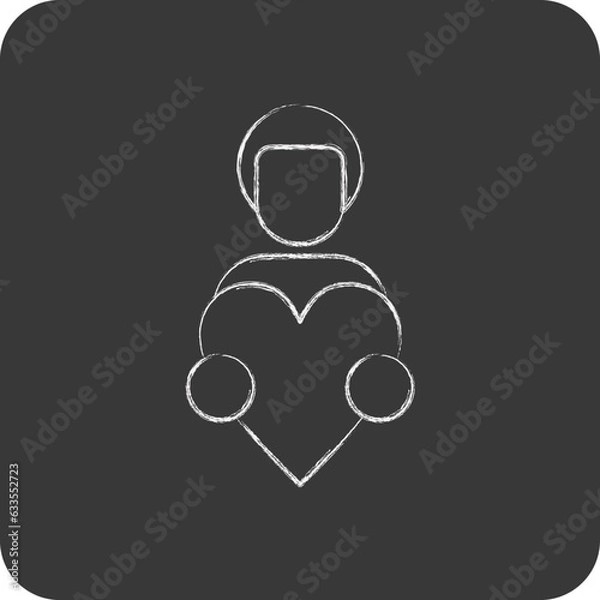 Fototapeta Icon Love Hand. related to Family symbol. simple design editable. simple illustration