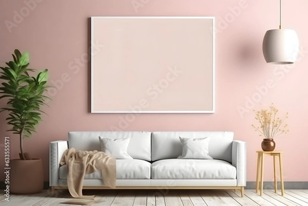 Obraz Frame Mockup - Serene and Centered Frame Presentation, generative ai