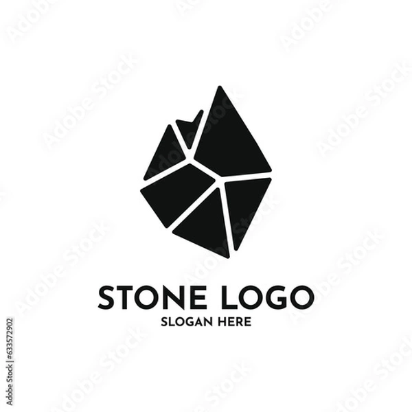 Fototapeta Stone silhouette logo design creative idea