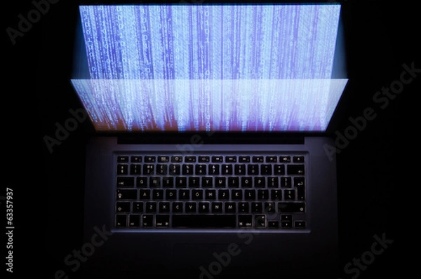 Fototapeta Binary Laptop