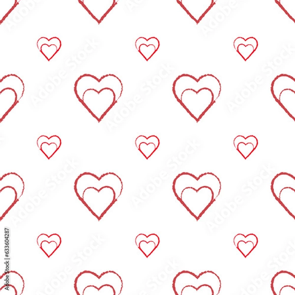 Fototapeta Seamless pattern with exquisite hearts on a transparent background for plaid, fabric, wallpaper, textiles, clothing, tablecloths and other things