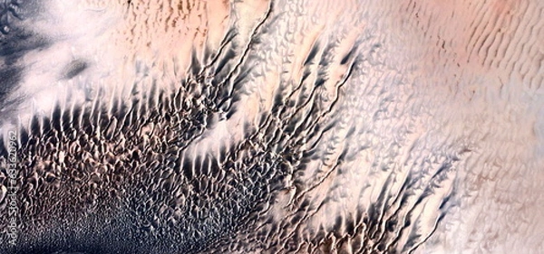 Fototapeta the metastasis of the Earth,  abstract photography of the deserts of Africa from the air. aerial view of desert landscapes, Genre: Abstract Naturalism, from the abstract to the figurative,