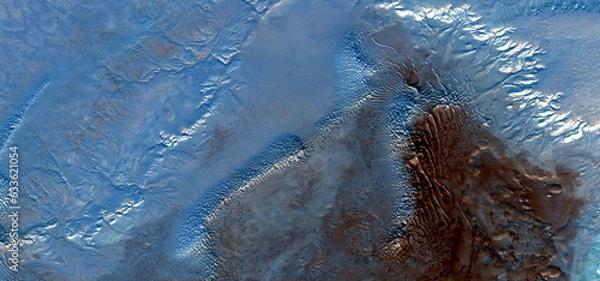 Fototapeta black hole,  abstract photography of the deserts of Africa from the air. aerial view of desert landscapes, Genre: Abstract Naturalism, from the abstract to the figurative,