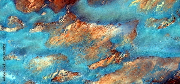 Fototapeta climate change, rising sea levels,  abstract photography of the deserts of Africa from the air. Genre: Abstract Naturalism, from the abstract to the figurative,