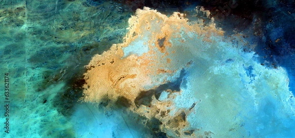 Fototapeta the waste island,  abstract photography of the deserts of Africa from the air. aerial view of desert landscapes, Genre: Abstract Naturalism, from the abstract to the figurative,