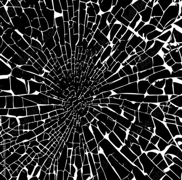 Fototapeta Broken glass frame, the cracks texture background, vector illustration.