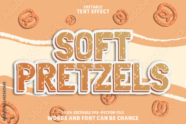 Obraz soft pretzels editable text effect emboss modern style