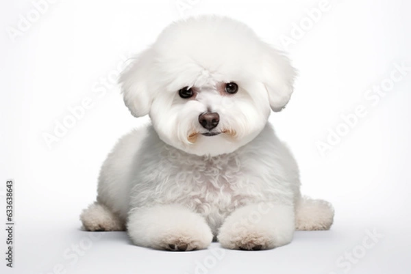 Fototapeta Bichon Frise dog isolated on white background