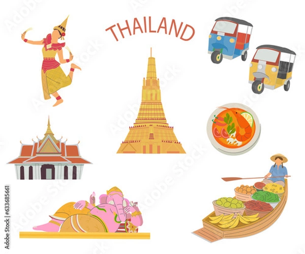 Obraz 東南アジア　タイ観光セット