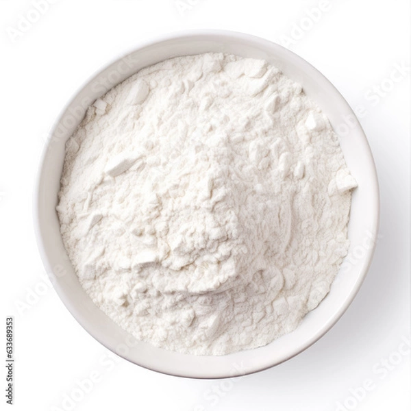 Obraz Flour top view isolated on white background 
