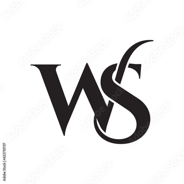 Obraz letter WS logo design vector on white background.