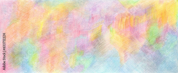 Obraz 色鉛筆で手描きしたカラフルで綺麗な背景壁紙素材