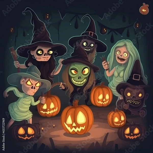 Obraz halloween party , postcard