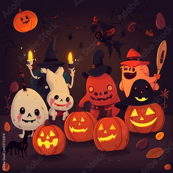 Obraz halloween party , postcard