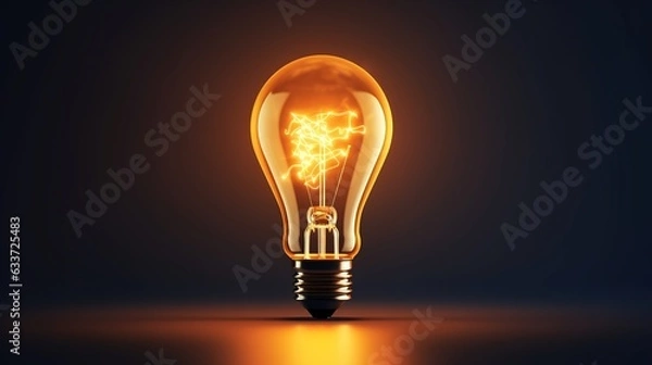 Fototapeta Brilliant Adaptability: Unveiling Creative Ideas with the Lightbulb Spark