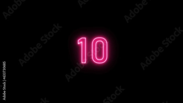 Fototapeta abstract glowing neon count down number illustration background