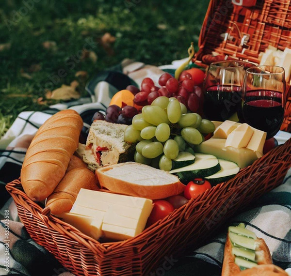 Obraz wine and cheese