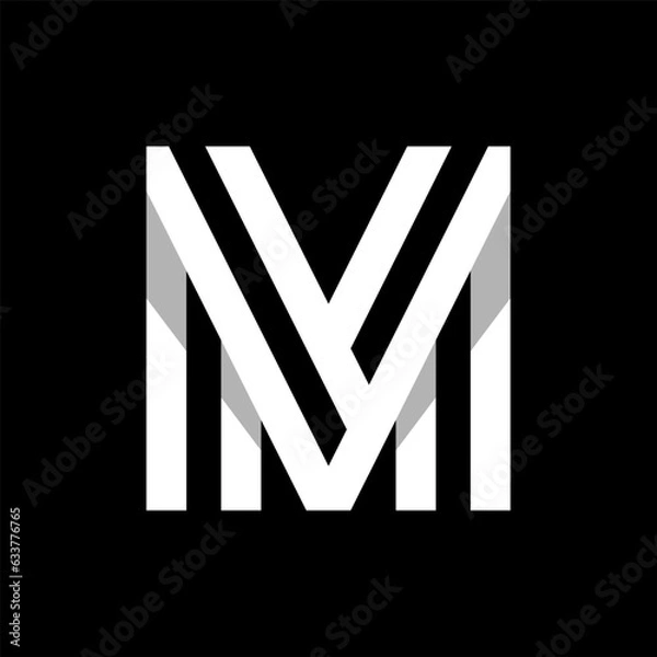 Obraz initial letter m line style logo design