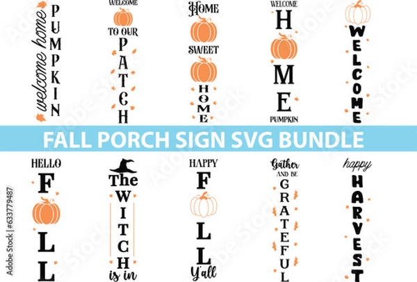 Obraz Fall Porch Sign SVG Bundle