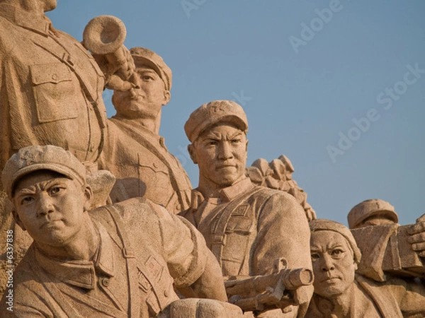 Fototapeta Workers Statue at Tiananmen square in Beijing, China
