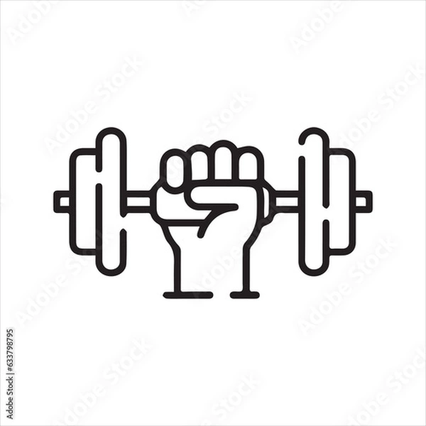Fototapeta Dumbbell icon. Vector and line