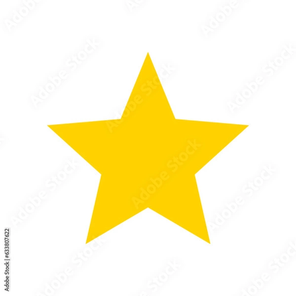 Fototapeta Yellow Gold Star Flat Icon Isolated Vector Illustration