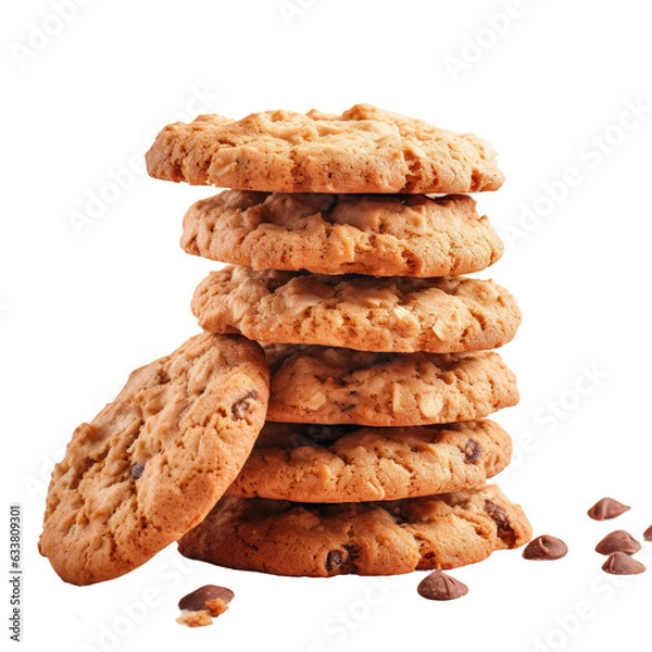 Fototapeta Oat cookies against transparent background
