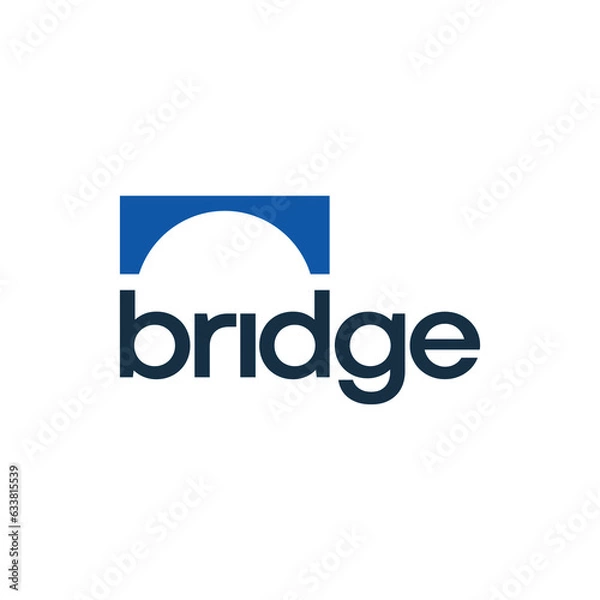 Obraz bridge logo with wordmark concept and simple design for brand identity