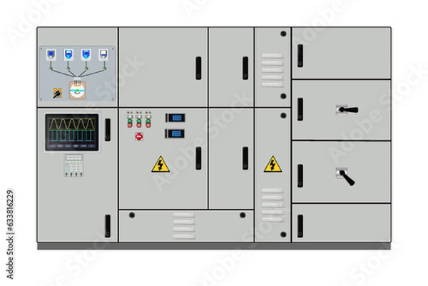 Fototapeta Control Panel. Production control panel and control of computer devices. Touchpad. 