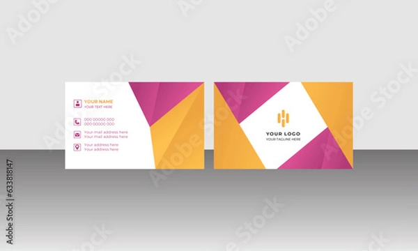 Fototapeta Modern creative business card and simple clean double sided template vector design