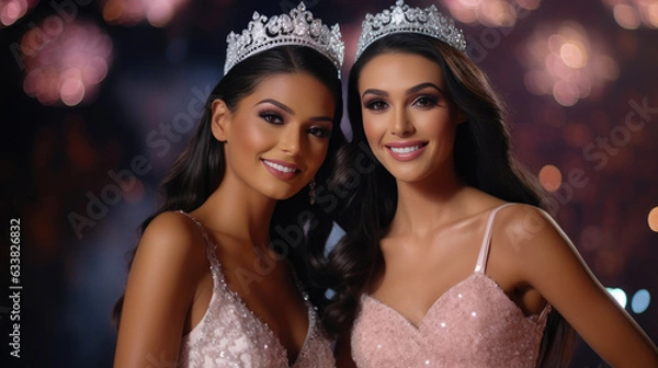 Fototapeta Beauty Pageant Winners on the Stage