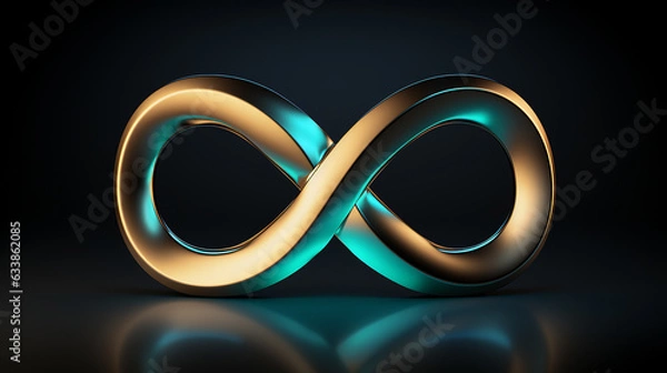 Fototapeta Endless connections, the infinity symbol made of chain link, blockchain's promise visualized, generative AI