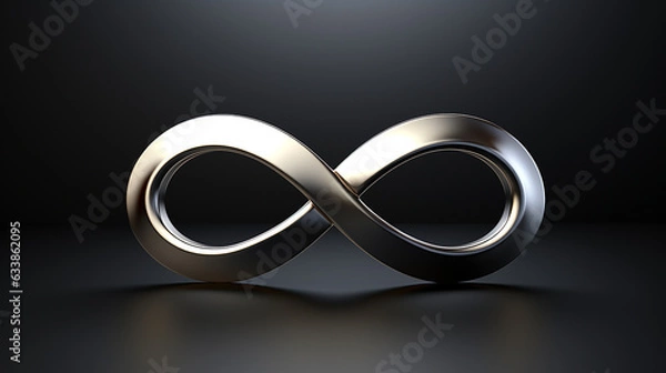 Fototapeta Chain link loop of infinity, a modern take on blockchain's infinite potential, generative AI