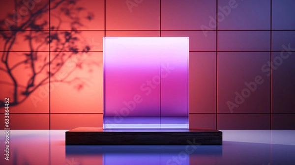 Fototapeta  Singular block standing alone with a gentle glow, the essence of blockchain's individual value, generative AI