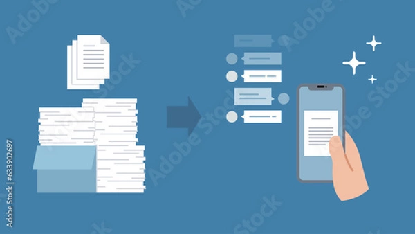 Obraz 大量の書類をデジタル化してAIチャットで活用DX