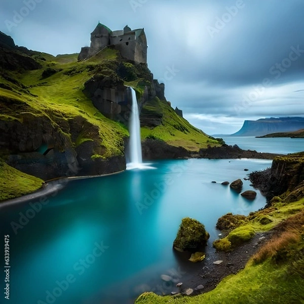 Obraz rainbow over the river generated by AI