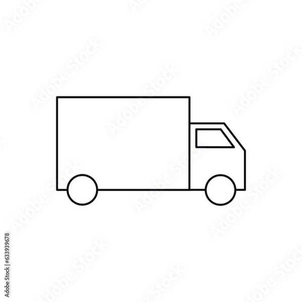 Obraz Fast shipping delivery truck flat vector icon