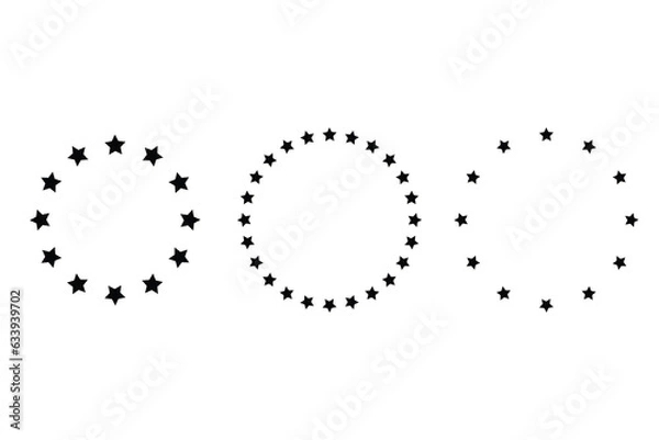 Obraz Circle made out of five pointed stars, 