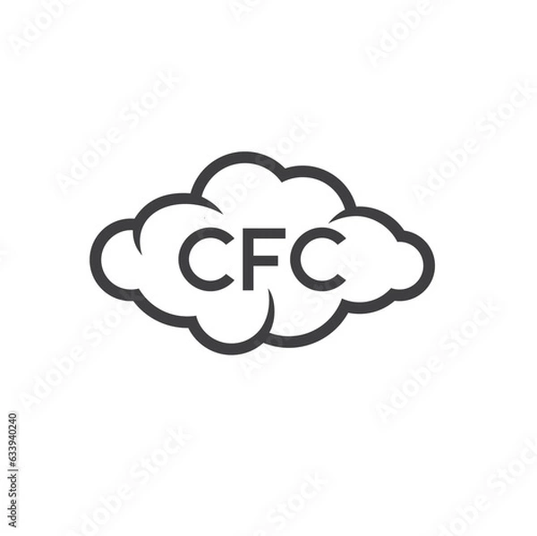 Fototapeta symbol of cfc, Chloro Fluoro Carbon, vector art.
