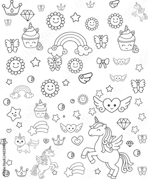 Obraz Free vector hand drawn abstract doodle pattern