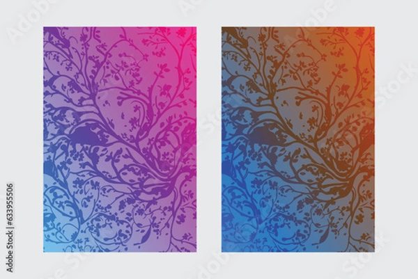 Fototapeta Abstract background with Organic Shapes and Branches Vector for banner, poster, cover