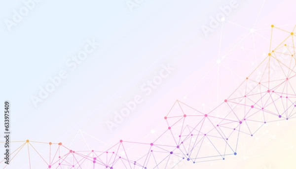 Obraz colorful triangle shapes banner in technical  wire mesh style